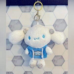 Blue Rhinestone Plush Keychain/Bag Charm